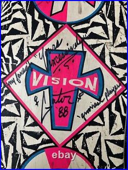 Og 1988 Vision Gator Signed By Rogowski And Inxs Michael Hutchinson Skateboard