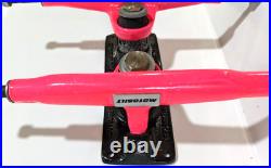 Old School Vintage Motobilt Skateboard Trucks NOS Pink & Black 9 NEEDS BUSHING
