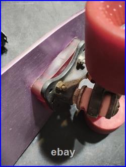 Old-school BANZAI Aluminum Purple SkateBoard Deck & Sunburst Wheels + Red Riser