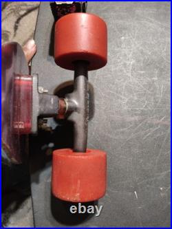 Old-school BANZAI Aluminum Purple SkateBoard Deck & Sunburst Wheels + Red Riser