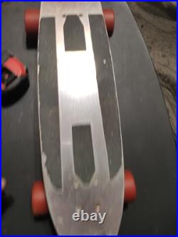 Old-school BANZAI Aluminum Purple SkateBoard Deck & Sunburst Wheels + Red Riser