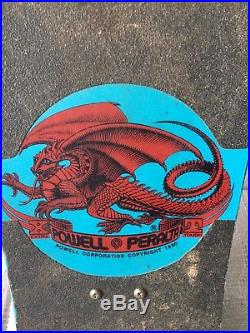 Original Vintage 1987 Steve Caballero Dragons and Bats Skateboard Blue