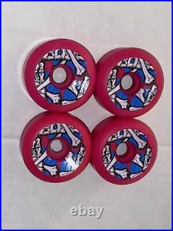 Powell Peralta NOS Vintage Cross Bones Skateboard Wheels Neon Pink 64/97