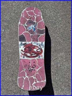Powell Peralta Tony Hawk Skateboard Bird Skull Pink Red 1980's with rare hosoi Powell Peralta Tony Hawk Skateboard Bird Skull Pink Red 1980's with rare hosoi