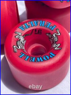 Powell Peralta Two Rats Skateboard Wheels Conical Vintage Rat Bones NOS RARE RED