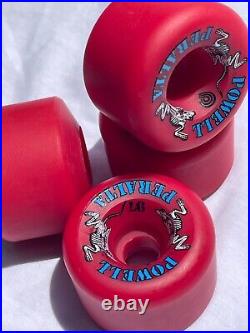 Powell Peralta Two Rats Skateboard Wheels Conical Vintage Rat Bones NOS RARE RED