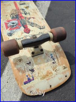 Powell Peralta skateboard 1978 Skull And Sword White Vintage Powell Peralta skateboard 1978 Skull And Sword White Vintage