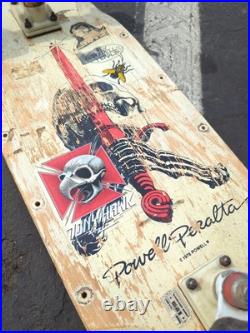 Powell Peralta skateboard 1978 Skull And Sword White Vintage Powell Peralta skateboard 1978 Skull And Sword White Vintage