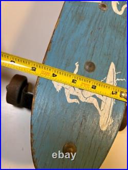 RARE 1960s HUMCO Surfer Skateboard Wood Wooden Metal Wheels San Diego California