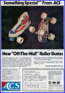RARE? 1970s 4-N. O. S. VINTAGEACSORIGINAL SKATEBOARD/ROLLERSKATE WHEELS