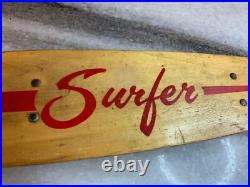 RARE Antique Vintage 1960s Wooden Wood Early Skateboard Surfer Metal Wheels RARE Antique Vintage 1960s Wooden Wood Early Skateboard Surfer Metal Wheels