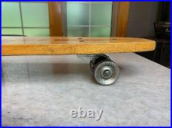 RARE Antique Vintage 1960s Wooden Wood Early Skateboard Surfer Metal Wheels
