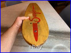 RARE Antique Vintage 1960s Wooden Wood Early Skateboard Surfer Metal Wheels RARE Antique Vintage 1960s Wooden Wood Early Skateboard Surfer Metal Wheels