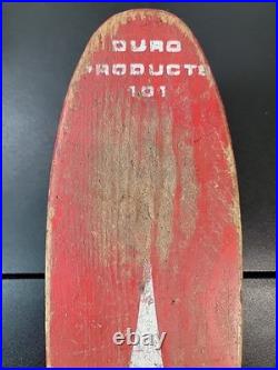 RARE VINTAGE SKATEBOARD METAL WHEELS DURO 101 999 RED Toy Collectible 1960s