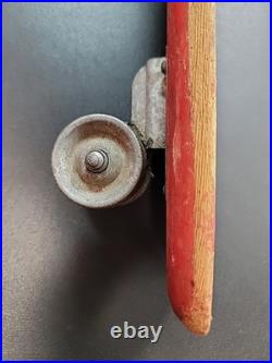 RARE VINTAGE SKATEBOARD METAL WHEELS DURO 101 999 RED Toy Collectible 1960s