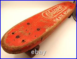RARE Vintage Chicago Wooden Orange Skateboard