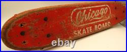 RARE Vintage Chicago Wooden Orange Skateboard