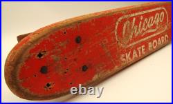 RARE Vintage Chicago Wooden Orange Skateboard