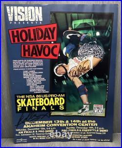 RARE Vision Street Wear 1986 Holiday Havoc Poster Skateboarding Anaheim SIGNED