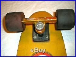RARE! Vtg 70's G&S Fibreflex KICKTAIL MODEL SKATEBOARD Yo-Yo WHEELS Gold ACS 651