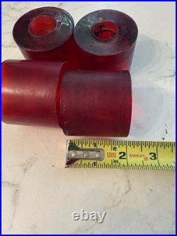 RARE? WIDE 1970s-80s N. O. S. VINTAGE UNUSED RED SKATEBOARD WHEELS/DOGTOWN LQQK