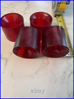 RARE? WIDE 1970s-80s N. O. S. VINTAGE UNUSED RED SKATEBOARD WHEELS/DOGTOWN LQQK