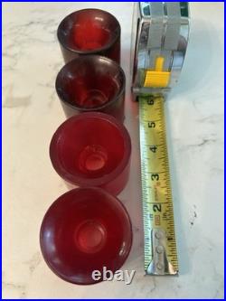 RARE? WIDE 1970s-80s N. O. S. VINTAGE UNUSED RED SKATEBOARD WHEELS/DOGTOWN LQQK