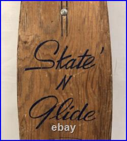 Rare 1960s Vintage Wooden Skateboard SKATE N GLIDE Sidewalk Surfing Metal Wheels