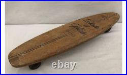 Rare 1960s Vintage Wooden Skateboard SKATE N GLIDE Sidewalk Surfing Metal Wheels