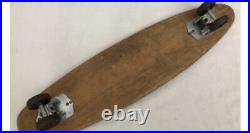 Rare 1960s Vintage Wooden Skateboard SKATE N GLIDE Sidewalk Surfing Metal Wheels