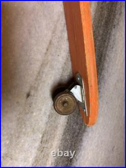 Rare EARLY Vintage SIDEWALK SURFER Metal Steel Wheels Skateboard Wood Wooden