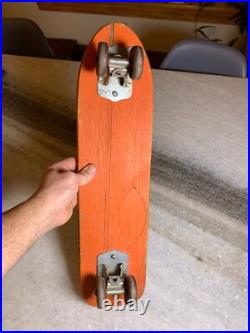 Rare EARLY Vintage SIDEWALK SURFER Metal Steel Wheels Skateboard Wood Wooden