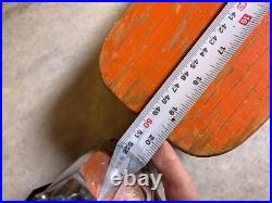 Rare EARLY Vintage SIDEWALK SURFER Metal Steel Wheels Skateboard Wood Wooden