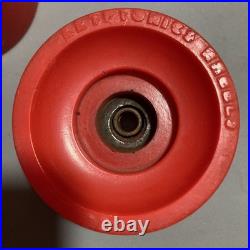 Rare Vintage 1st Gen Kryptonics Skateboard Wheels Raised Letters Orange Red 70mm