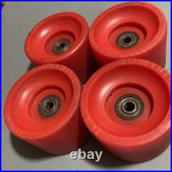 Rare Vintage 1st Gen Kryptonics Skateboard Wheels Raised Letters Orange Red 70mm