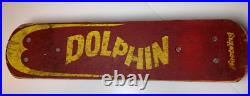 Rare Vintage Wood Wooden Skateboard Fleetwing DOLPHIN Metal Wheels Street Surf