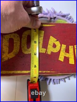 Rare Vintage Wood Wooden Skateboard Fleetwing DOLPHIN Metal Wheels Street Surf