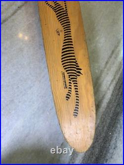Rare Vintage Wood Wooden Skateboard Metal Wheels Striped Cat Lion Tiger Cheetah Rare Vintage Wood Wooden Skateboard Metal Wheels Striped Cat Lion Tiger Cheetah