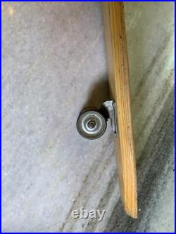 Rare Vintage Wood Wooden Skateboard Metal Wheels Striped Cat Lion Tiger Cheetah