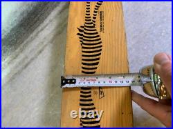 Rare Vintage Wood Wooden Skateboard Metal Wheels Striped Cat Lion Tiger Cheetah