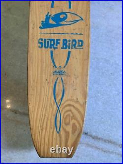 Rare Vintage Wood Wooden Skateboard Metal Wheels SurfBird Surf Bird Surfboard