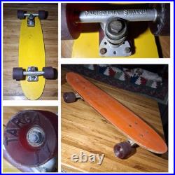 Rare vintage Fiberglass & wood skateboard Targa wheels CALIFORNIA SLALOM trucks