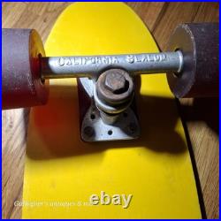 Rare vintage Fiberglass & wood skateboard Targa wheels CALIFORNIA SLALOM trucks