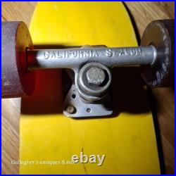 Rare vintage Fiberglass & wood skateboard Targa wheels CALIFORNIA SLALOM trucks