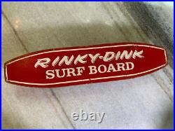 Rinky Dink Surf Board Vintage Metal Steel Wheels Skateboard Wood Wooden