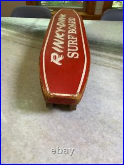 Rinky Dink Surf Board Vintage Metal Steel Wheels Skateboard Wood Wooden Rinky Dink Surf Board Vintage Metal Steel Wheels Skateboard Wood Wooden