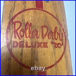 Roller Derby Deluxe No 20 Wood Skateboard with Original Wheels and Trucks 1960s