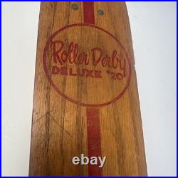 Roller Derby Deluxe No 20 Wood Skateboard with Original Wheels and Trucks 1960s