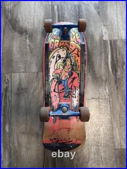 Santa Cruz Claus Grabke Melting Clock Vintage 80s Skateboard Bullet Wheels Track