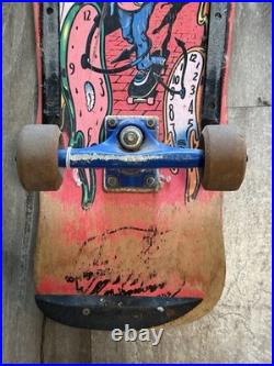 Santa Cruz Claus Grabke Melting Clock Vintage 80s Skateboard Bullet Wheels Track